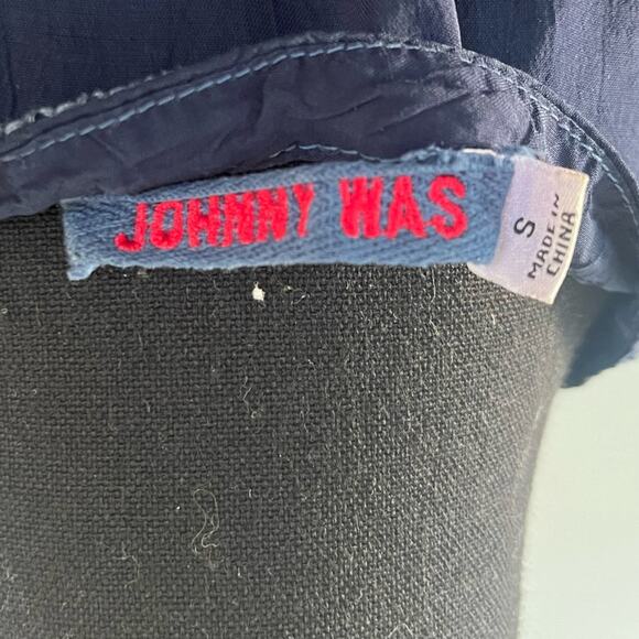 Johnny Was Moji Floral Embroidered Tunic Top Blue Sz S - Picture 7 of 9